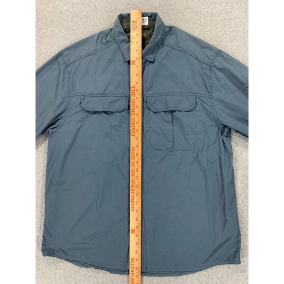 REI Nylon UPF 50+ Solid Breathable Button Down Shirt (Men's Large) Blue - Picture 9 of 11